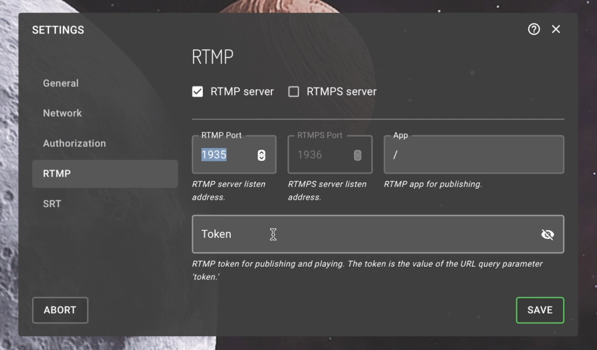 Restreamer RTMP Konfiguration
